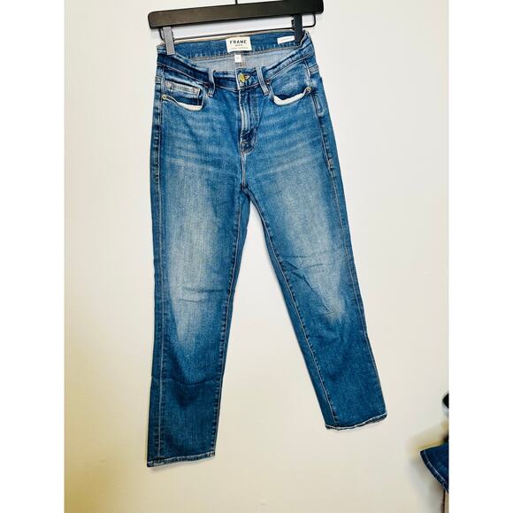 FRAME DENIM Dark Wash Le Nouveau Straight Jessie Jean Size 25 - Picture 2 of 8